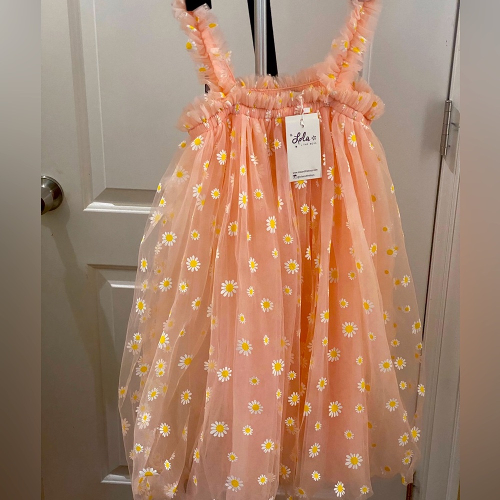 NWT PEACHY DAISY TULLE Girl DRESS